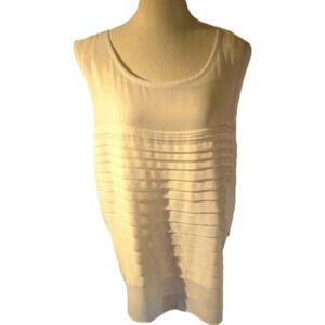 Dana Buchman White Pleated Shell Tank Top size 3X